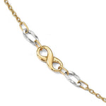 Charger l&#39;image dans la galerie, 14k Gold Two Tone Infinity Anklet 10 inches
