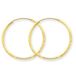 Afbeelding in Gallery-weergave laden, 14K Yellow Gold 21mm x 1.25mm Round Endless Hoop Earrings
