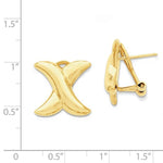 Indlæs billede til gallerivisning 14k Yellow Gold Modern Contemporary X Omega Post Earrings
