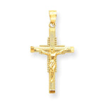Lataa kuva Galleria-katseluun, 14k Yellow Gold Crucifix Cross Pendant Charm - [cklinternational]
