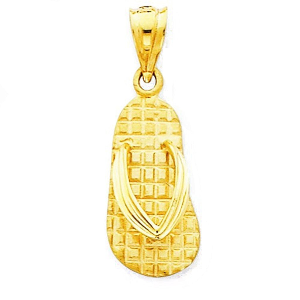 14k Yellow Gold Small Flip Flop Sandals Pendant Charm - [cklinternational]