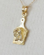Lade das Bild in den Galerie-Viewer, 14k Yellow Gold Cheese Board with Knife Pendant Charm
