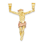 Φόρτωση εικόνας στο εργαλείο προβολής Συλλογής, 14k Gold Two Tone Corpus Crucified Christ Pendant Charm - [cklinternational]
