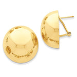 Charger l&#39;image dans la galerie, 14k Yellow Gold Polished 24mm Half Ball Omega Post Earrings
