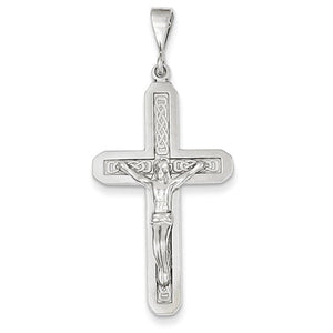 14k White Gold Crucifix Cross Pendant Charm