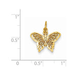 Kép betöltése a galériamegjelenítőbe: 14k Yellow Gold Butterfly Small Pendant Charm
