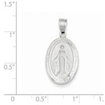 Afbeelding in Gallery-weergave laden, 14k White Gold Blessed Virgin Mary Miraculous Medal Pendant Charm
