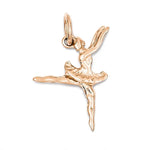 Carica l&#39;immagine nel visualizzatore di Gallery, 14k Rose Gold Ballerina Ballet Dancer 3D Small Pendant Charm
