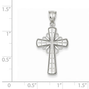 14k White Gold Celtic Cross Pendant Charm
