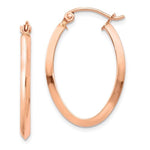 Load image into Gallery viewer, 14k Rose Gold 25mm x 17mm 2mm Oval Hoop Earrings
