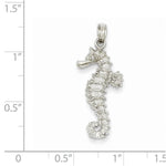Afbeelding in Gallery-weergave laden, 14k White Gold Seahorse Open Back Pendant Charm
