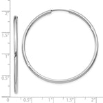Load image into Gallery viewer, 14K White Gold 40mm x 2mm Round Endless Hoop Earrings
