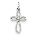Load image into Gallery viewer, 14k White Gold Ribbon Cross Small Pendant Charm
