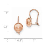 Carregar imagem no visualizador da galeria, 14k Rose Gold Round Button 8mm Kidney Wire Button Earrings
