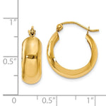 Indlæs billede til gallerivisning 14K Yellow Gold 18mm x 7mm Classic Round Hoop Earrings
