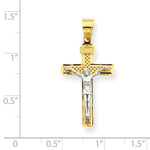 將圖片載入圖庫檢視器 14k Gold Two Tone INRI Crucifix Cross Pendant Charm - [cklinternational]

