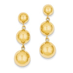 Lataa kuva Galleria-katseluun, 14k Yellow Gold Half Ball Button Post Dangle Earrings
