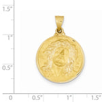Indlæs billede til gallerivisning 14k Yellow Gold Jesus Face Medal Hollow Pendant Charm
