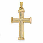 Load image into Gallery viewer, 14k Yellow Gold Brushed Polished Latin Cross Pendant Charm
