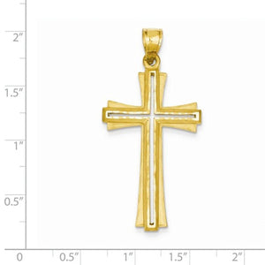 14k Yellow Gold Latin Cross Pendant Charm - [cklinternational]