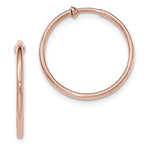 Load image into Gallery viewer, 14K Rose Gold 30mm x 2mm Non Pierced Round Hoop Earrings
