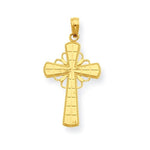 Carregar imagem no visualizador da galeria, 14k Yellow Gold Celtic Cross Open Back Pendant Charm
