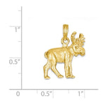 Cargar imagen en el visor de la galería, 14k Yellow Gold Moose 3D Small Pendant Charm
