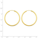 Загрузить изображение в средство просмотра галереи, 14K Yellow Gold 30mm x 2mm Round Endless Hoop Earrings

