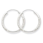 Charger l&#39;image dans la galerie, 14K White Gold 20mm Satin Textured Round Endless Hoop Earrings

