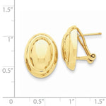 將圖片載入圖庫檢視器 14k Yellow Gold Polished Oval Button Omega Clip Back Earrings
