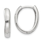 Load image into Gallery viewer, 14k White Gold Classic Polished Hinged Hoop Huggie Earrings
