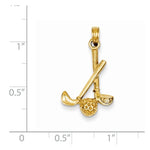 Afbeelding in Gallery-weergave laden, 14k Yellow Gold Golf Clubs Ball Golfing 3D Pendant Charm
