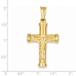 Load image into Gallery viewer, 14k Yellow Gold Crucifix Cross Hollow Pendant Charm - [cklinternational]
