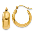Indlæs billede til gallerivisning 14K Yellow Gold 18mm x 7mm Classic Round Hoop Earrings
