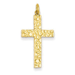 將圖片載入圖庫檢視器 14k Yellow Gold Nugget Style Cross Pendant Charm - [cklinternational]
