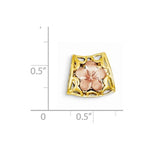 Kép betöltése a galériamegjelenítőbe: 14k Tri Color Gold Plumeria Chain Slide Reversible Pendant Charm
