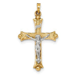 Indlæs billede til gallerivisning 14k Gold Two Tone INRI Crucifix Cross Pendant Charm
