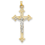 Afbeelding in Gallery-weergave laden, 14k Gold Two Tone INRI Crucifix Cross Pendant Charm
