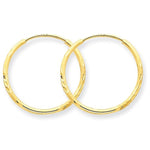 Carica l&#39;immagine nel visualizzatore di Gallery, 14K Yellow Gold 17mm x 1.25mm Round Endless Hoop Earrings

