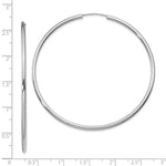 Load image into Gallery viewer, 14K White Gold 55mm x 2mm Round Endless Hoop Earrings
