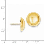 Load image into Gallery viewer, 14k Yellow Gold 15.50mm Polished Half Ball Button Post Earrings
