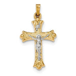 Lataa kuva Galleria-katseluun, 14k Gold Two Tone INRI Crucifix Cross Pendant Charm
