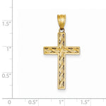 이미지를 갤러리 뷰어에 로드 , 14k Yellow Gold Rope Cross Pendant Charm
