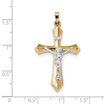 Загрузить изображение в средство просмотра галереи, 14k Gold Two Tone INRI Crucifix Cross Pendant Charm
