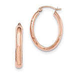 Load image into Gallery viewer, 14K Rose Gold 25x18x3.75mm Classic Oval Hoop Earrings
