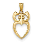 Load image into Gallery viewer, 14k Yellow Gold Owl Pendant Charm
