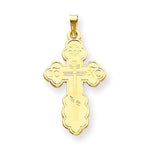 Lataa kuva Galleria-katseluun, 14k Yellow Gold Crucifix Eastern Orthodox Cross Pendant Charm
