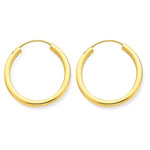 Charger l&#39;image dans la galerie, 14K Yellow Gold 16mm x 2mm Round Endless Hoop Earrings
