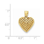Load image into Gallery viewer, 14k Yellow Gold Puffy Heart Cage Hollow Pendant Charm
