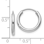 Load image into Gallery viewer, 14K White Gold 11mm x 2mm Round Endless Hoop Earrings
